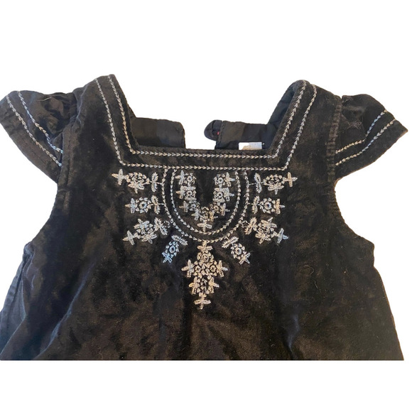 Girls Zara Dress 3-4Y Black Silver faux velvet - Picture 2 of 8
